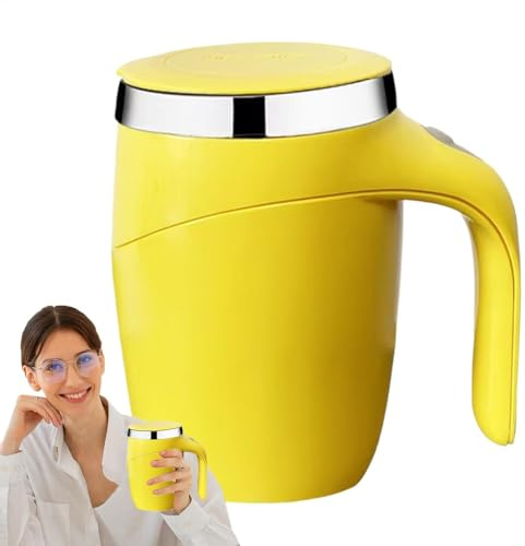 Demsyeq Automatic Stirring Coffee Mug, Electric Mixing Coffee Mug, Magnetic Stirring Coffee Mug Travel Rechargeable Mixing Cup Tumbler for Cocoa and Other Beverages
