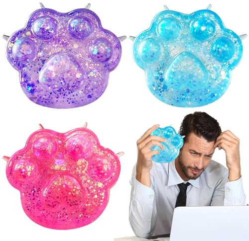 Fidget Toys,Anti Stress Spielzeug,4 Stück Elastizität Weich Stress Spielzeug Fidget Toy,Squeeze Toy Sensorik Spielzeug Stressabbau Spielzeug für 14+ Jahre Alt(Purple)