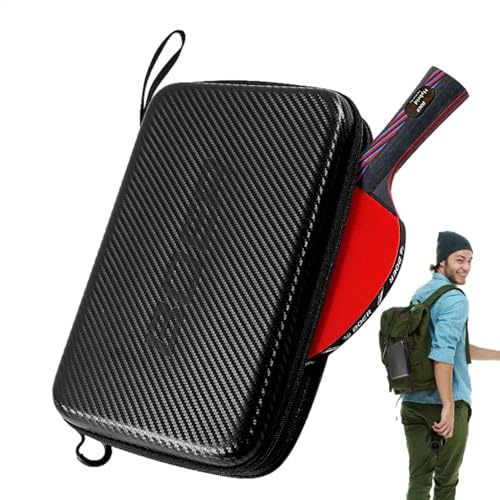 Gwtdtoad Tischtennistasche Table Tennis Bat Sleeve Harte Tischtennisschläger Hülle Tischtennisschläger Tasche Tischtennis Schlägerkoffer Für 2 Tischtennisschläger Und Bälle 290x195x50mm