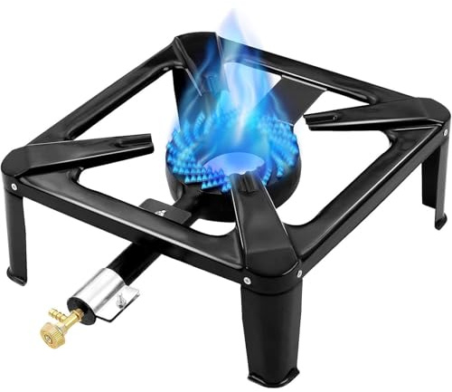 Jargrovs Rechaud gaz,Réchaud à Gaz,10KW Rechaud Camping Gaz, Réchaud à Gaz portable avec tuyau de 1,5 m et régulateur de pression de 50 mbar, adapté au camping, au barbecue et à l'extérieur