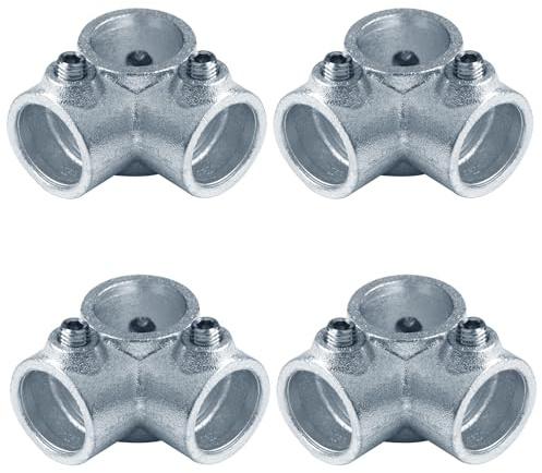 eoere 4 PCS Structural Pipe Railing Fitting, 90 Degree Side Outlet Tee