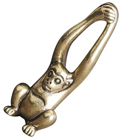 HAMPPLIES Messing Gibbon Figur Vintage Deko Schreibtisch Ornament Glücksbringer Kompakt Für Büro Zuhause
