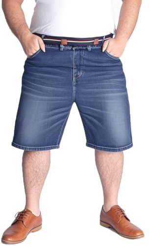 HZQIFEI Pantalones Cortos Vaquero Hombre Verano Casual Ancho Denim Shorts de Mezclilla Jeans Cortos Relaxed Fit (Azul, 5XL)