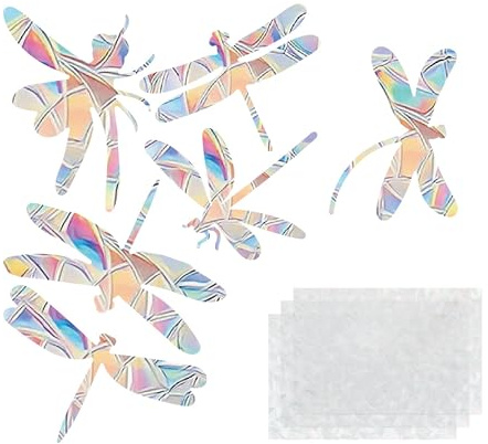 CAPASTEC Fågel Anti-kollision Klistermärken för Fönster 3 Set 18 stycken | Transparent, regnbåge, fjärilar, solfångare, storlek 22 x 30 cm, 140 x 114 mm, elektrorostatisk vidhäftning, dekorativ