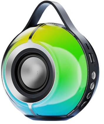 Altavoz para exteriores - Altavoz impermeable para exteriores | Altavoces de montaje en pared con sonido, altavoz estéreo fuerte con BassUp, dispositivo estéreo con luces para oficinas, coche, baño