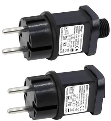 CZJUTAI IP44 LED Trafo Netzteil für Weihnachtsbeleuchtung mit Stecker – EU-Stecker (Schraubsockel – Schaltermodus – EL/FC31V3.6W)