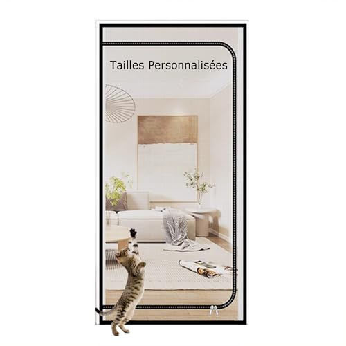 Personnalisable Moustiquaire Porte Fenetre pour Chat Chiens | Rideaux Anti Mouches pour Porte, Porte Moustiquaire pour Chat, pour Chambre, Cuisine, Terrasse, Avec Fermeture éclair