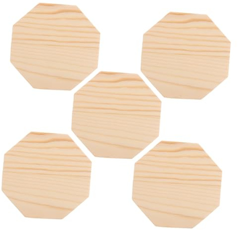 Veemoon 5pezzi Sottobicchiere Geometrico Per Piante in Legno Ottagonale Vassoio Per Fioriere in Legno Sottobicchiere Fai Da Te Per Piante Vassoio Portavasi Succulenti Sottobicchieri in Per