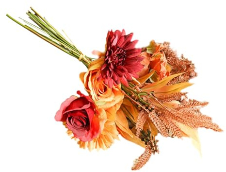 Ciieeo Bouquet di Fiori Finti Autunnali Composizione Artificiale per Decorazioni Domestiche Fiori Artificiali per Interni Esterni