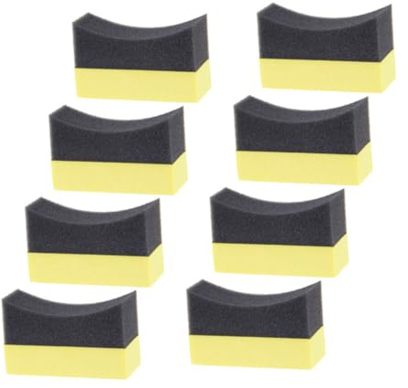 AKOOSY 8 pièces Lot de Éponges de Nettoyage Auto Mousse PE Douce Applicateurs pour Soin Pneus sans Rayures Réutilisables Outil de Nettoyage Voiture et Maison