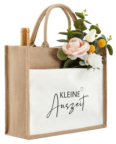 Xuniea Entspannung Geschenk Kleine Auszeit Jutebeutel Geschenktüte Jutetasche Wellness Geschenk Verpackung Jute Tasche für Frauen Freundin zur Entspannende Gesundheit