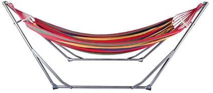 Soporte para hamaca de alta resistencia, marco de columpio de acero, capacidad de 150 kg, ideal para jardín, patio, viajes, camping, picnic, incluye silla colgante y hamaca (color 3)