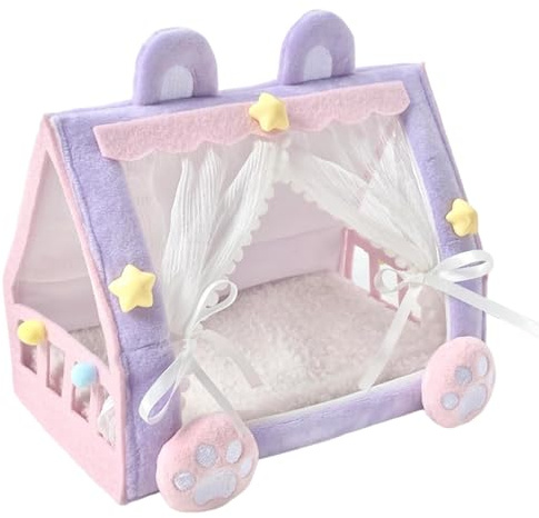 Puppenwiege – Miniatur-Haus zum Ausruhen mit einem entzückenden – Spielzeugbetten für Puppen, für das Spiel von kleinen Kindern und Mädchen im Kindergarten und zum Spielen im Haus und Wohnzimmer