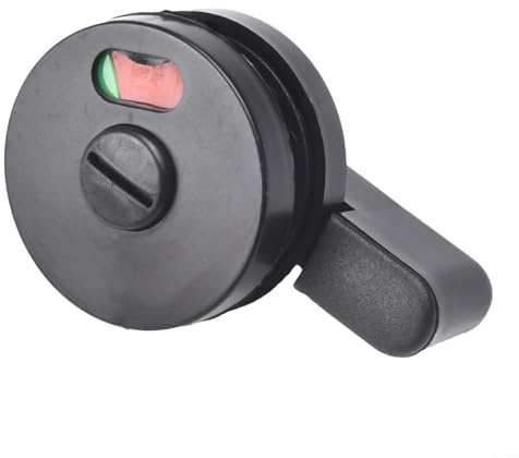 Serratura per porta con indicatore di privacy nero con cartello occupato/vuoto per WC, doccia e bagno, chiusura in plastica in nylon con indicatore rosso/verde per bagni pubblici