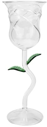 BESPORTBLE Verre à Vin à Fleurs de Rose en Verre Transparent Coupe Cocktail Haute Décoration Table pour Fêtes Mariages et Bars de Fête Élégant et Original