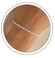 Senteria 925 Sterling Silver Bracelet for Women Hypoallergenic Silver Chain Bracelet for Girl Adjustable Charm Silver Bracelets for Friends Mom Sister Couples Gift Jewelry