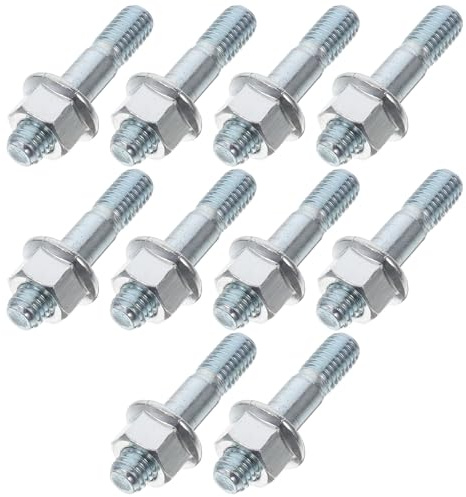 DOITOOL Vis à Double Extrémité M8 en Métal Robuste Lot de 10 Sets de Vis et Écrous pour Guide-chaîne de Tronçonneuse de Fixation Stabilisation Compatibles Universellement Pièces