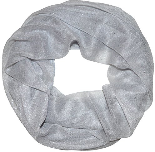thb Richter Damen Glitzerschal Schlauchschal Loopschal Einfarbig Uni Sommerschal mit Glitzer Strass Loop Tuch Tücher Schals