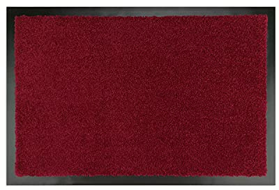 WohnDirect Fußmatte 50x70 cm Rot – Haustür, rutschfest & waschbar | Standardformat für die normale Haustür | rutschfest, wetterfest, waschbar bei 30 °C