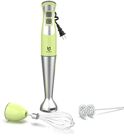 Immersion Hand Blender, UTALENT 3-in-1 8-Speed Stick Blender with Milk Frother, Egg Whisk for Coffee Milk Foam, Puree Baby Food, Smoothies, Sauces and Soups - Green