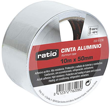 RATIO Cinta adhesiva de aluminio 50mmx10m