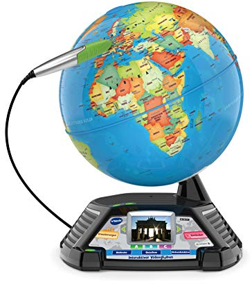 VTech Interaktiver Videoglobus – Weltkugel mit Bildschirm, akustischen und visuellen Lerninhalten (deutsche Version) – Ideal für die Einschulung – Für Kinder ab 7 Jahren
