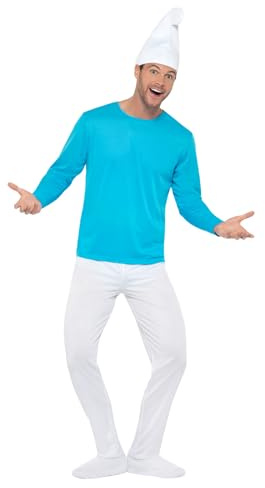 Funidelia Disfraz de Pitufo The Smurfs, Dibujos Animados, Enanito - Disfraz para adultos y divertidos accesorios para Fiestas, Carnaval y Halloween - Azul