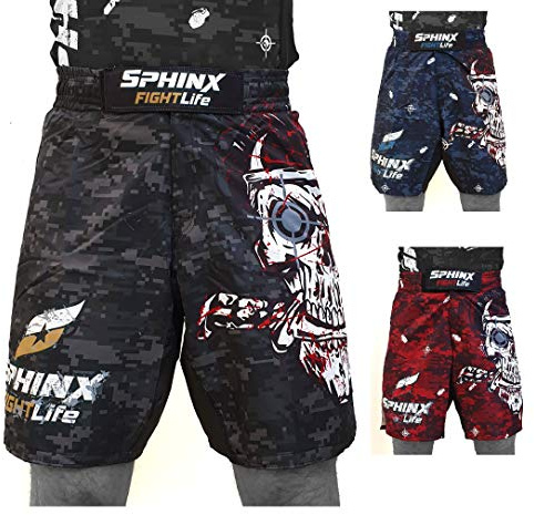 G5 HT SPORT Bermuda MMA PRO Skull Sphinx/PRO MMA Shorts Skull (S, Rosso)