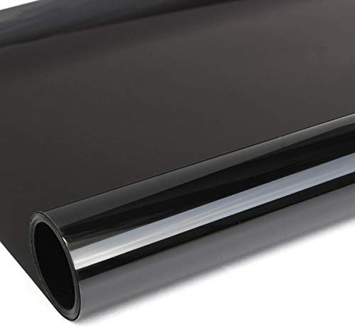 Auto Fenster Tönungsfolie Schwarze Nacht,Spiegel Folie,Autofenster Sonnenblende Streifentönungsfolie Schwarz Windschutzscheibe, 76cm * 7M, Blendschutz, UV-Schutz, DIY-Schutz