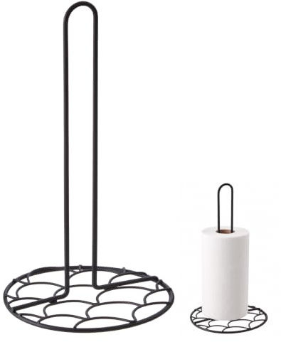 Premier Housewares Matt Black Kitchen Roll Holder | Towel Holder