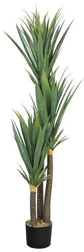 Decovego künstliche Yucca Palme, Kunstpflanze, 150 cm, Palmlilie für Wohn- & Büroräume, Allergikerfreundlich & Pflegeleicht