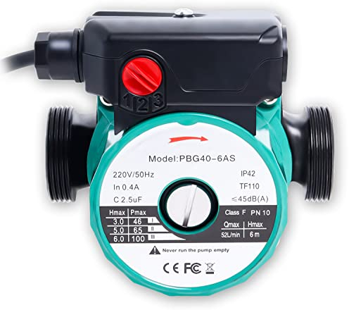 RS25-60/130 Bomba de Circulación Poweka Para Calefacción y Agua Caliente Con Regulación de Tres Velocidades