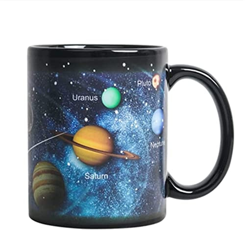 Ceramic Cup Color Changing Planet Cup Milk Coffee Cup Friends Gift Student Breakfast Cup Milky Way Cup coffee cup (Color : A, Size : One)