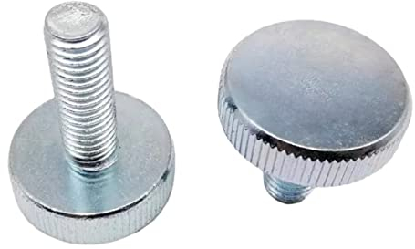 1-5 Stück M3/M4/M5/M6/M8/M10 Verzinkter Karbonstahl Flachkopf Rändel Hand Rändelschraube, Glas Rändelschraube für Vorhangfassade, M8x18mm(2pcs)