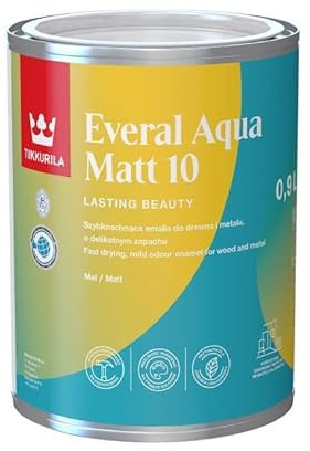 TIKKURILA metallfärg träfärg akrylfärg everal aqua matt [10] grå klara färger att välja mellan 0,90 l