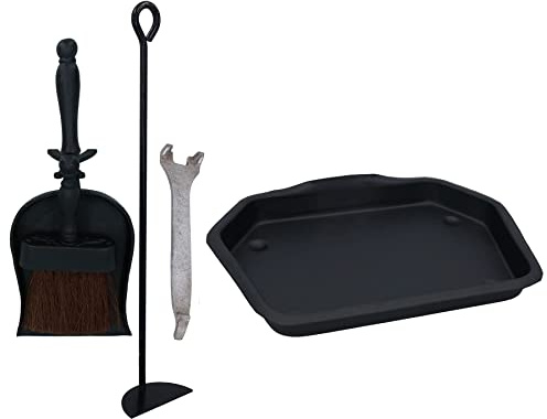 AB Tools 11 Metal Ashpan Ash Pan Tray For 16 Fireplace, Handle, Rake & Hearth Tidy