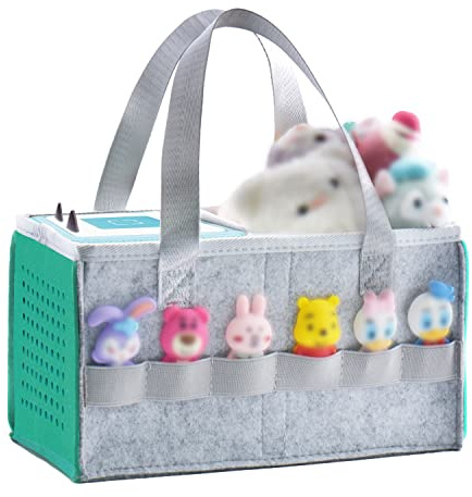 Carrying Bag for Toniebox Starter Set and Accessories, Felt Organizer Bag for Tonies Figurine and Toniebox Travel Tonies Carry Case with Handle for Toniebox & Accessories (Green)
