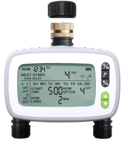 Watering Irrigation System Sprinkler Water Hose Timer 2 Zone | Garden Irrigation System Controller Watering Computer