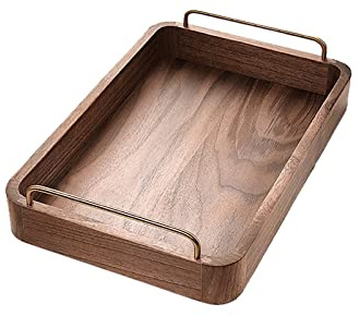 Charola de Servicio Bandeja de madera bandeja rectangular con mango bandeja decorativa mesa de café bandeja de bandeja de encimera bandeja de cocina cómoda fiesta de servir bandeja Bandeja decorativa