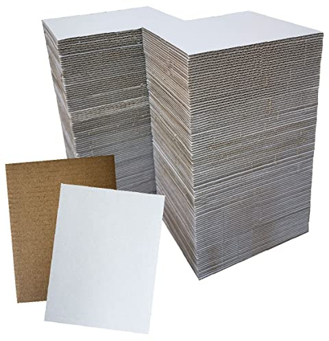 200 Packs 5x7 Inch Corrugated Cardboard Sheets, Premium Brown White Corrugated Pads Cardboard Inserts Bulk Flat for T-Shirts, Shipping, Mailing, DIY Décor and Crafts