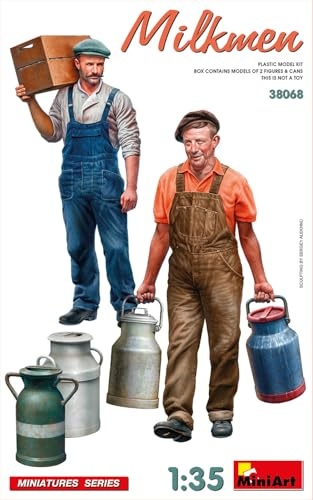 MiniArt 38068 1:35 Fig. Milchmann m. Zubehör (2)-originalgetreue Nachbildung, Modellbau, Plastik Bausatz, Basteln, Hobby, Kleben, Modellbausatz, Zusammenbauen, unlackiert