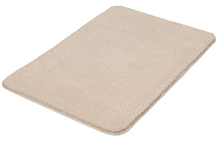 Kleine Wolke Badteppich Marco Sandbeige 70 x 120 cm | Rutschhemmende Unterseite, für Fußbodenheizung, maschinenwaschbar, 100% Polyester
