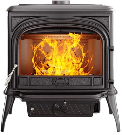 Estufa de leña independiente de hierro fundido negro (SPHINX S6)