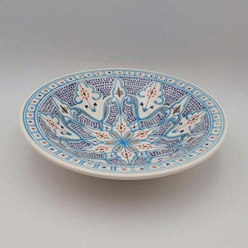 Plat Tebsi Marocain turquoise - D 37 cm