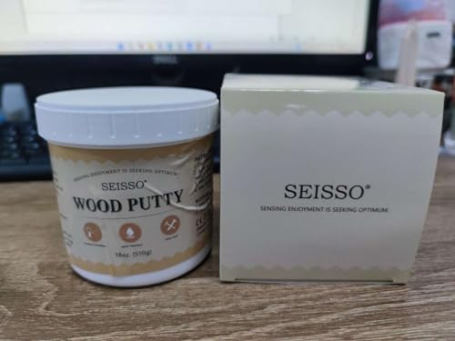 SEISSO Holzkitt Reparaturset,500g holzkitt,Holzkitt Holz Reparaturset,Kitt für alle Holzarten,Holzreparaturspachtel für Risse und Löcher im Holz auf jedem Holzboden,Möbel(Kiefernholz)
