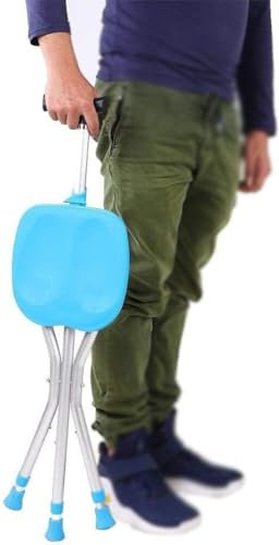 Bastone Da Passeggio Pieghevole Portatile Leggero Con Sedia Sedile Treppiede Sgabello Bastone Da Passeggio Manico Regolabile In Altezza Alzarsi E Andare Bastone Da Passeggio