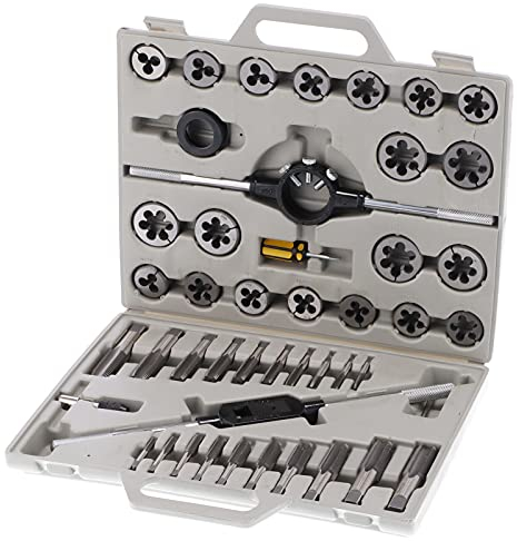 Gewindeschneideisen-Set, 45-teiliges Master-Gewindebohrer- und Schneideisen-Set, Gewindeschneideisen-Set mit feinen/55° Zylindrischen Rohrgewinden, Hardware-Werkzeuge für