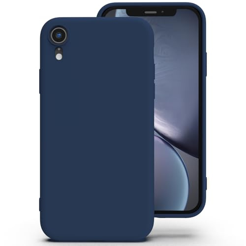 Zuvirelx Silikon Handyhülle für iPhone XR Hülle, Weiches Griff, Dünne, Minimalistisch, Stoßfest, rutschfest, Taschenpassend - Dunkelblau