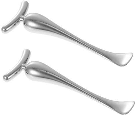 Augencreme Löffel 2 Stück aus Zinklegierung Silber | Massage und Glatte Anwendung, Applikatoren für Augencreme, Praktisches für Frauen