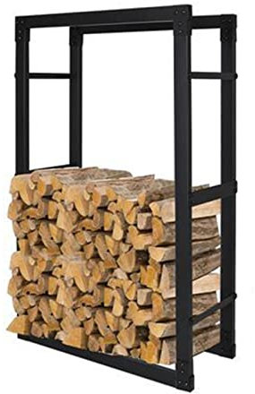 GLJTUO Portalegna per Legna da Ardere ... per Impieghi Gravosi Portalegna per Legna da Ardere A Forma di Casa Portalegna per Legna da Ardere Decorativo per Interni Ed Esterni por,Black-100x25x150cm